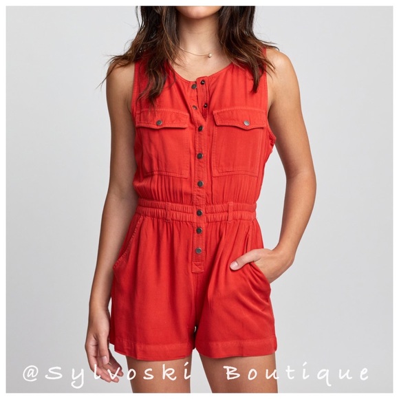 🔥Rvca Rompers TAUREN POPPY RED NWT - Picture 7 of 9